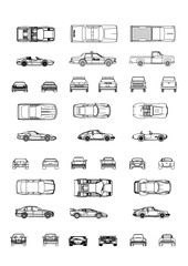 transportation icons set