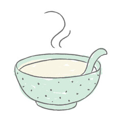 Doodle soup bowl sticker design element