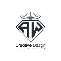 Luxury Initial Letter Monogram in Pentagon Diamond Shape with Royal Crown for Premium Branding & High-End Logo Design
