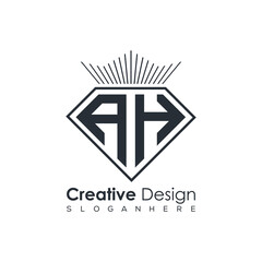 Luxury Initial Letter Monogram in Pentagon Diamond Shape with Royal Crown for Premium Branding & High-End Logo Design
