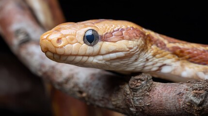 Fototapeta premium Corn Snake Profile: Close-Up of a Non-Venomous Reptile