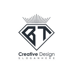 Luxury Initial Letter Monogram in Pentagon Diamond Shape with Royal Crown for Premium Branding & High-End Logo Design
