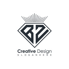 Luxury Initial Letter Monogram in Pentagon Diamond Shape with Royal Crown for Premium Branding & High-End Logo Design
