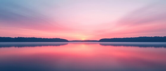 Fototapeta premium Still waters reflect sunset sky