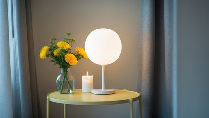 Sleek lamp on surface, room styling inspirations