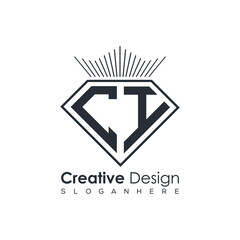 Luxury Initial Letter Monogram in Pentagon Diamond Shape with Royal Crown for Premium Branding & High-End Logo Design
