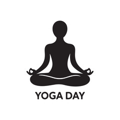 yoga day silhouette vector illustration 