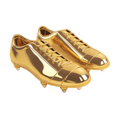 Golden soccer cleats shine brightly a symbol of victory and success in sports