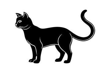 Beautiful Cat icon vector silhouette illustration isolated on white background