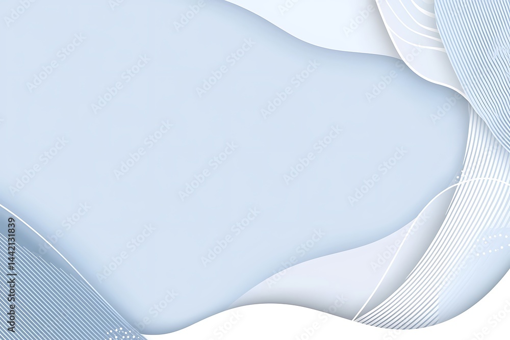 Poster soft light blue abstract background with smooth curves and lines