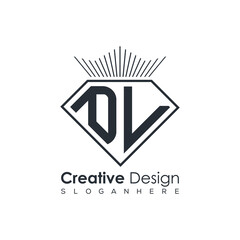 Luxury Initial Letter Monogram in Pentagon Diamond Shape with Royal Crown for Premium Branding & High-End Logo Design
