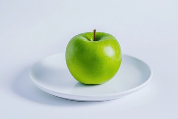 Green apple on plate
