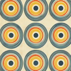 Fototapeta premium Retro Colorful Circles Pattern: A Vintage Design