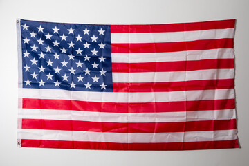 Fototapeta premium USA flag on wall