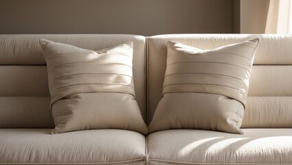 Beige-colored sofa in interior setting