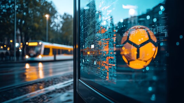 Urban digital display with city data overlay