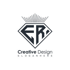 Luxury Initial Letter Monogram in Pentagon Diamond Shape with Royal Crown for Premium Branding & High-End Logo Design
