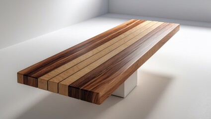 Stylish wood surface or shelf isolated on a white background