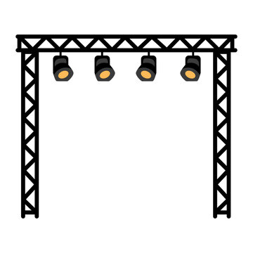 Professional Stage Lighting Truss Structure with Four Adjustable Overhead Spotlights