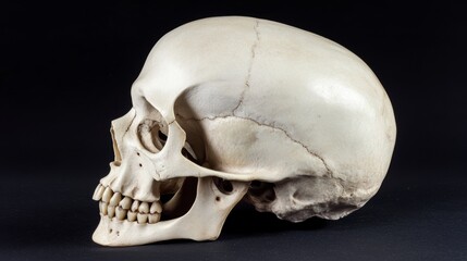 Human Skulls on Black Background for Halloween or Horror Theme