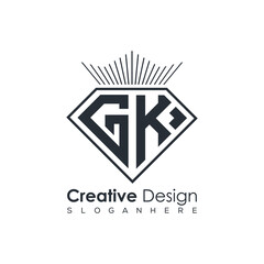 Obraz premium Luxury Initial Letter Monogram in Pentagon Diamond Shape with Royal Crown for Premium Branding & High-End Logo Design 