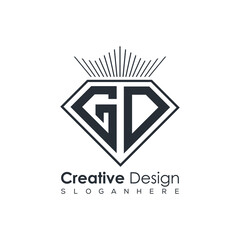 Luxury Initial Letter Monogram in Pentagon Diamond Shape with Royal Crown for Premium Branding & High-End Logo Design
