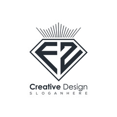 Luxury Initial Letter Monogram in Pentagon Diamond Shape with Royal Crown for Premium Branding & High-End Logo Design
