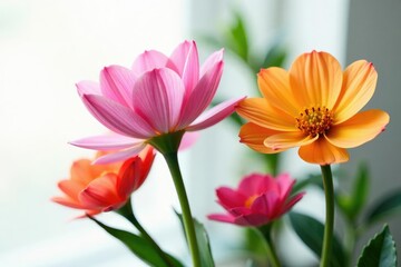 Obraz premium Colorful isolated flower in a simple white background, botanical, bloom, flowers
