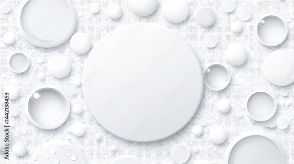 Poster a 3d rendering of a white abstract design.
