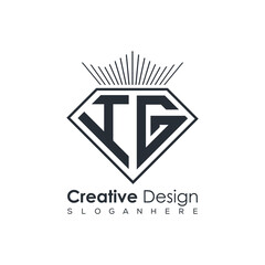 Luxury Initial Letter Monogram in Pentagon Diamond Shape with Royal Crown for Premium Branding & High-End Logo Design
