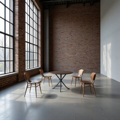 Modern Dining Set in Loft Interior
