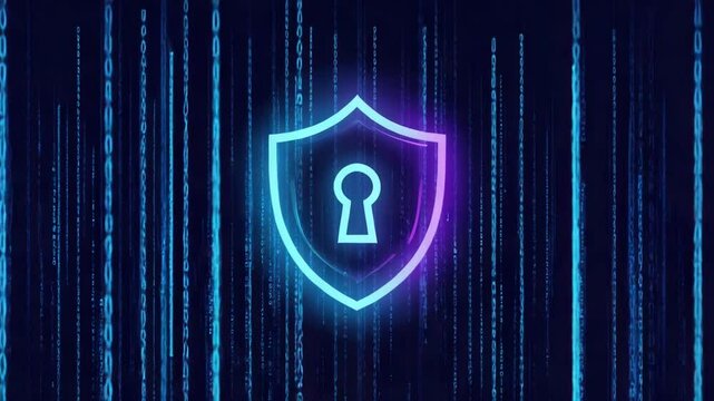 Security shield neon graphic design