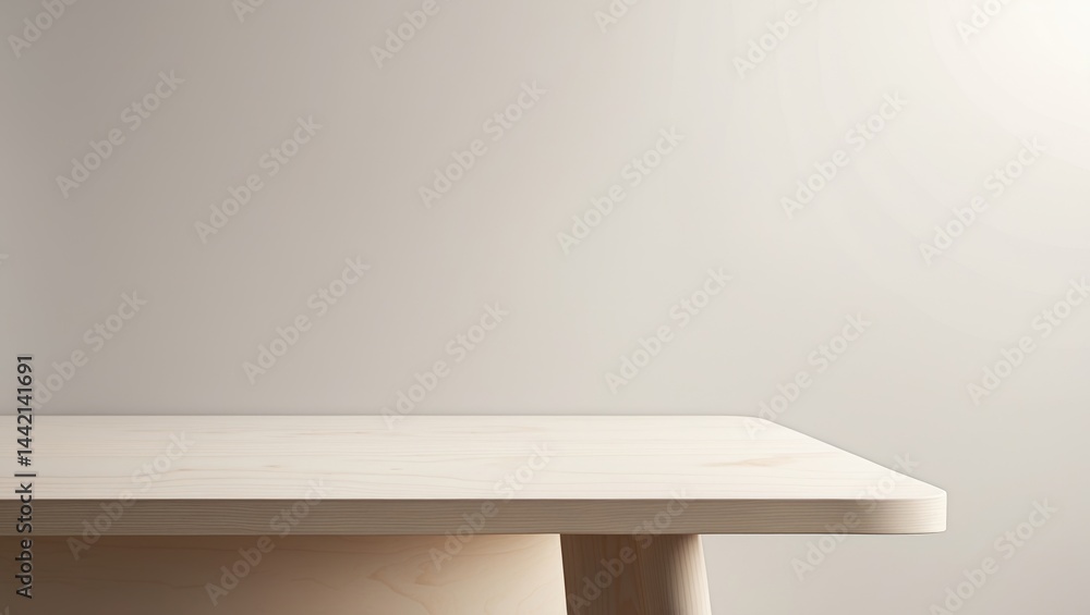 Poster white background showcasing a low-angle perspective of a table corner with clipping path