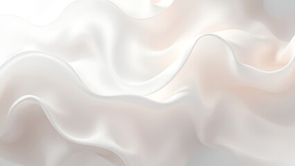 Obraz premium 光を受けて波打つクリームホワイトの布地