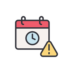 Expired date colored icons, minimalist vector illustration ,simple transparent graphic element .Isolated on white background