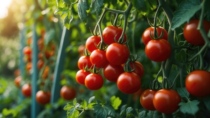 Gorgeous ripe cherry tomatoes in red