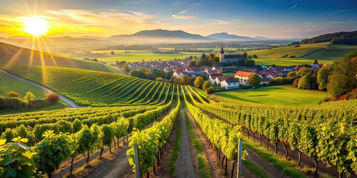 High Angle Vineyard Bokeh Slovakia 4K, Svaty Jur, Nature
