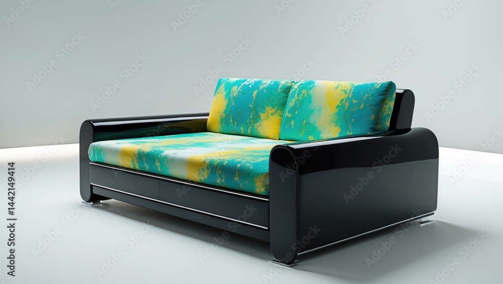Poster sofa alone on background. contains clipping path. the sofa is prepared for napping.