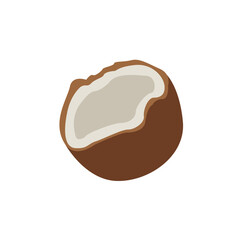 half coconut food fruit vector emoji illustration symbol sign icon