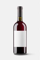 Red wine bottle with blank label on white background. Easily apply your custom design on the label. Ai Generated images