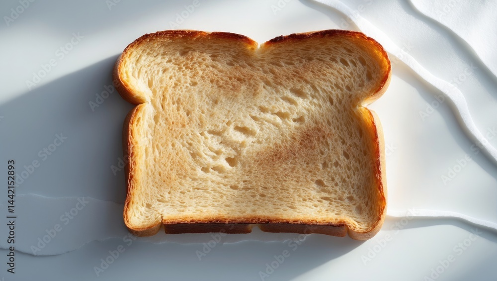 Poster isolated toast bread slice on a neutral background