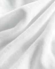 White Terrycloth Fabric with Soft Texture Forming Gentle Drapes