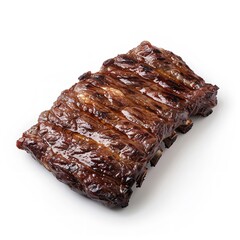 Delicious grilled barbecue ribs food photography isolated on white background bbq ribs meat cooked on transparent background