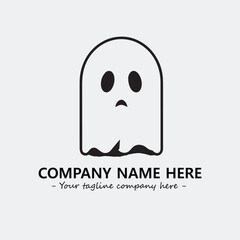 Ghost face icon illustration black and white vector image