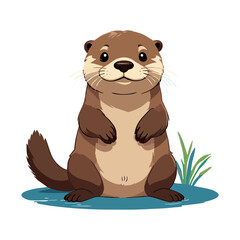 Cute otter vector graphic and illustration