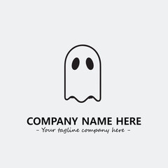 Obraz premium Ghost face icon illustration black and white vector image
