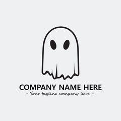 Ghost face icon illustration black and white vector image
