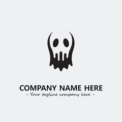 Ghost face icon illustration black and white vector image