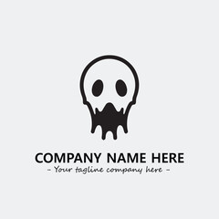 Ghost face icon illustration black and white vector image