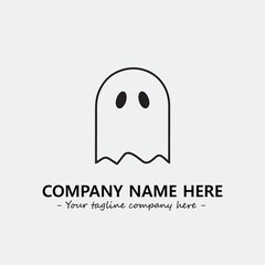 Ghost face icon illustration black and white vector image